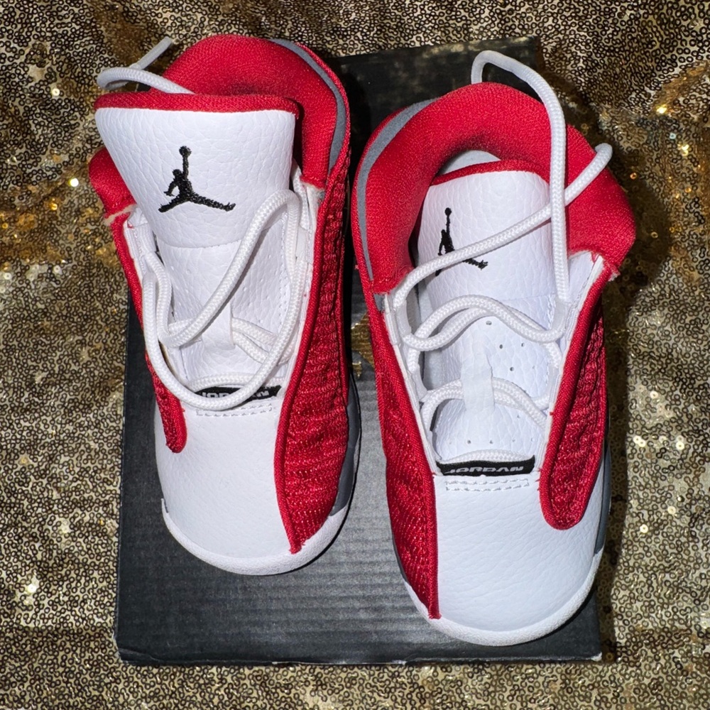 Air Jordan Red and White Baby Sneakers
